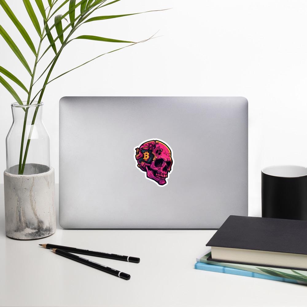Bitcoin Skull Sticker